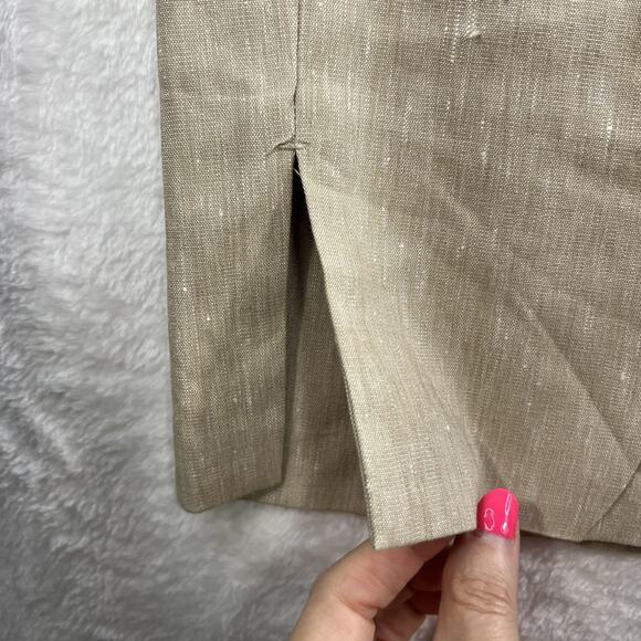 J Jill Plus 4X Linen Stretch Pants Pull On Elastic Waist Straight Leg Slit Hem - Picture 4 of 15